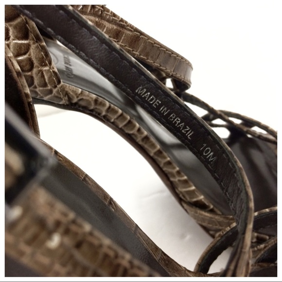 Tory Burch Elizabella Croc Heeled Sandals Heels - Picture 8 of 11